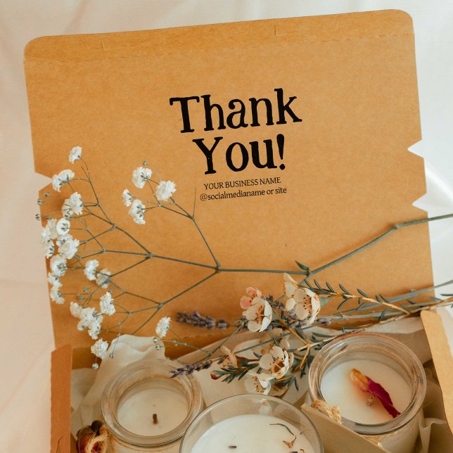 Modern Thank You, Packaging Business  Rubber Stamp (Creator Uploaded)