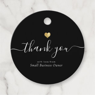 Modern Thank You Script Chic Gold Small Business Favour Tags