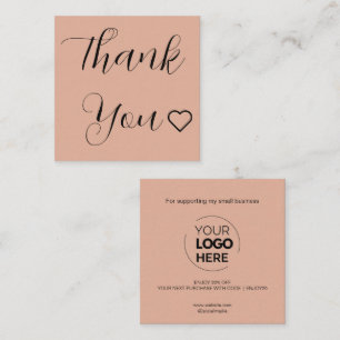 Modern Thank You Script Minimal Pink Discount Card