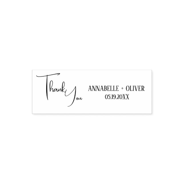 Modern Thank You Script Wedding Self-inking Stamp (Design)