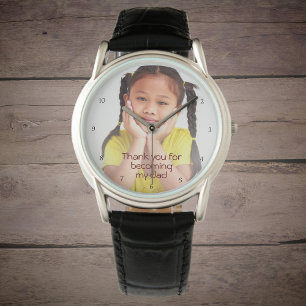 Modern Thank you Stepdad Photo Watch