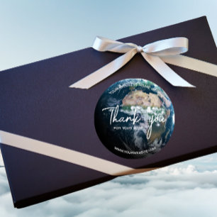 Modern Thank You Stickers Earth Custom Text round
