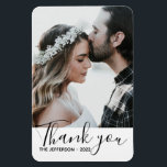 Modern Thank you Wedding Photo Magnet<br><div class="desc">Modern thank you wedding photo magnet. Customise it with your favourite wedding pic and let you guests enjoy your photo on their fridges.
@Miri Creations - Created For You Only with You in Mind. All rights reserved.</div>