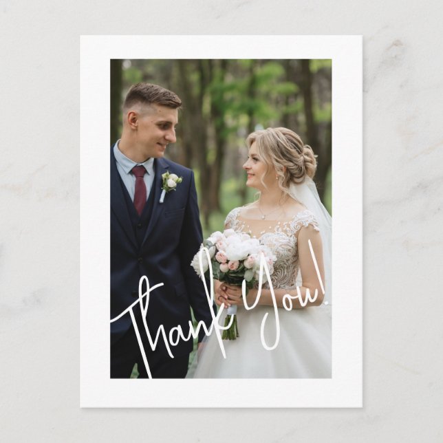 Modern Thank You Wedding Photo  Postcard (Front)