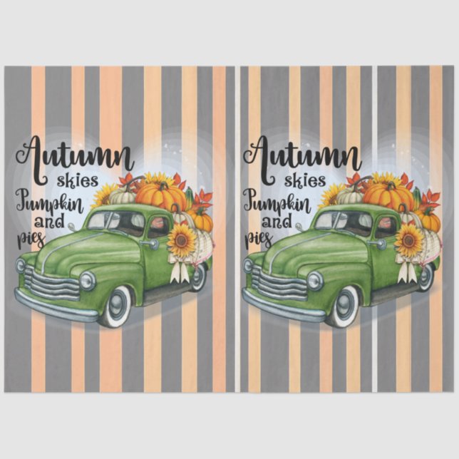 Modern Thanksgiving Beautiful Autumn Collection Tissue Paper (Front)