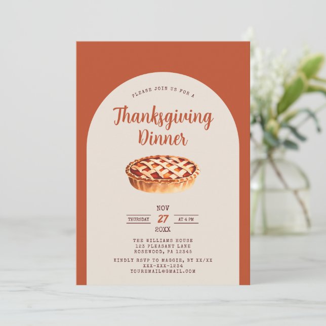 Modern Thanksgiving Dinner Invitation (Standing Front)