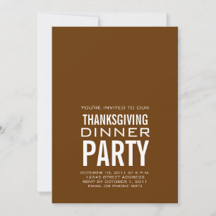 MODERN THANKSGIVING DINNER PARTY INVITATION BROWN