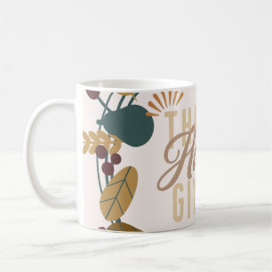 Modern Thanksgiving Dinner Party Wreath  Coffee Mug