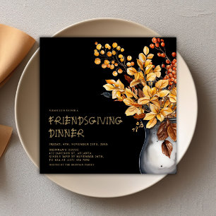 Modern Thanksgiving Elegant Friendsgiving Invitation