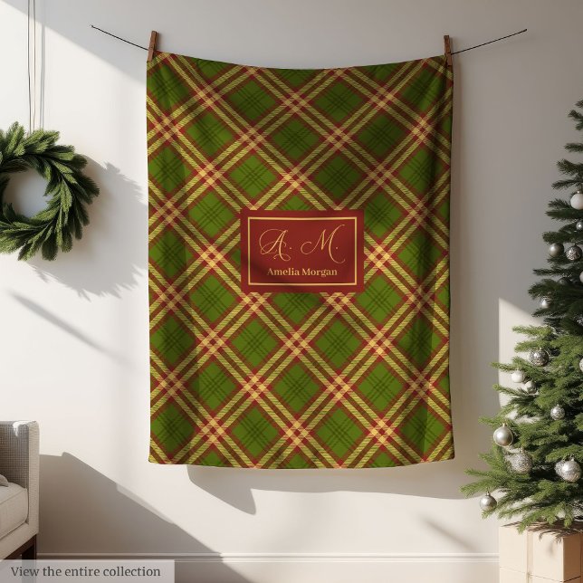 Modern Thanksgiving Plaid Blanket Monogram Cosy (Modern Thanksgiving Plaid Blanket Monogram Cozy)