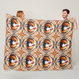 Modern Thanksgiving Pumpkin Autumn Collection Fleece Blanket