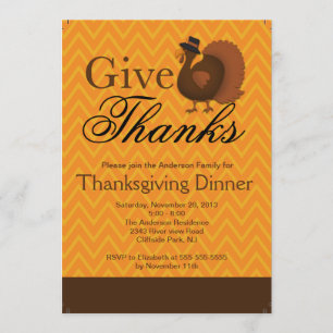 Modern Thanksgiving Turkey Dinner Party Invitation