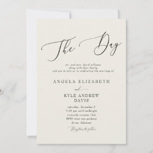 Modern The Day Beige Elegant & Modern II Wedding  Invitation