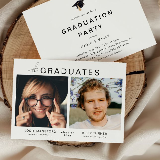 Modern the GRADUATES' Photo Joint Graduation Party Invitation (Creator Uploaded)