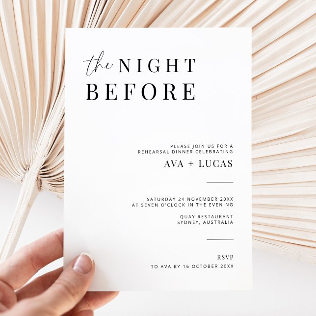 Modern The Night Before Rehearsal Dinner Invitation (Creator Uploaded)