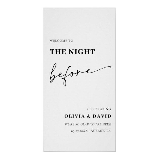 Modern The Night Before Rehearsal Dinner Poster (Front)