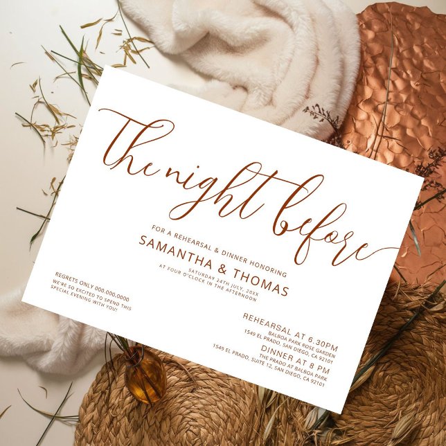 Modern The Night Before Wedding Rehearsal Dinner  Invitation (Creator Uploaded)