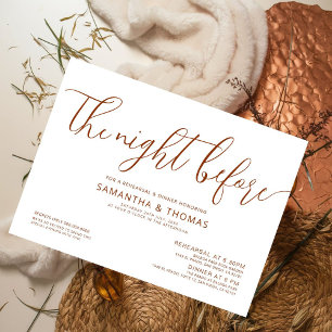 Modern The Night Before Wedding Rehearsal Dinner  Invitation