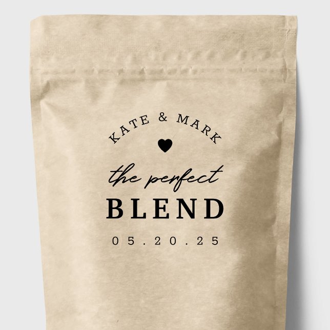 Modern The Perfect Blend Wedding Coffee Favour Self-inking Stamp (Creator Uploaded)