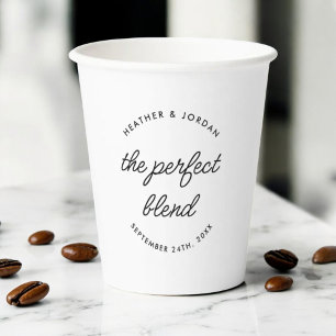 Modern The Perfect Blend Wedding Coffee or Tea Paper Cups