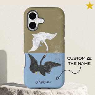 Modern The Swan Vintage Artwork Custom Name 