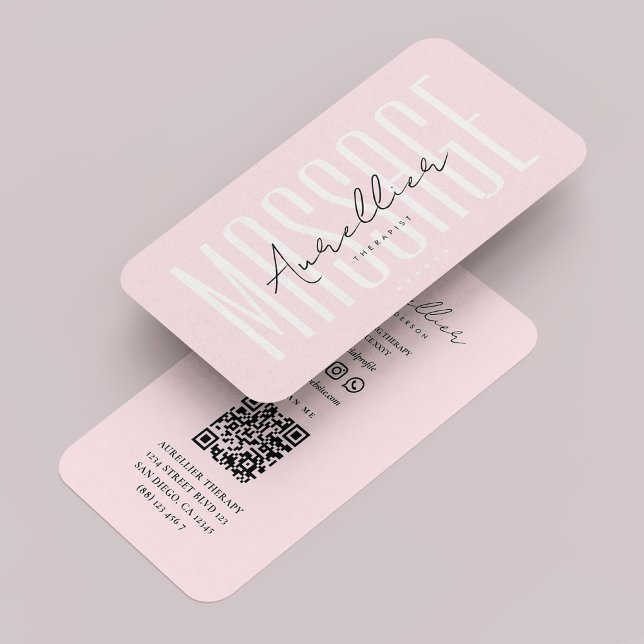 Modern Therapist Physiotherapist Pastel Pink Business Card (Modern Therapist Physiotherapist Pastel Pink Business Card
)