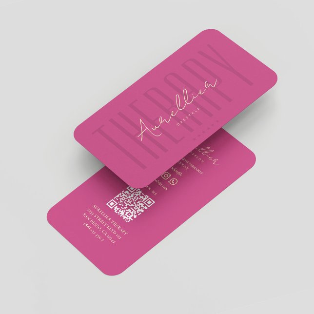 Modern Therapist Psychologist Mental Health Pink Business Card (Modern Therapist Psychologist Mental Health Pink Business Card
)