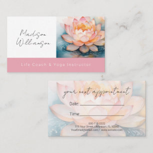 Modern Therapist Spa Yoga Lotus Flower Appointment Card