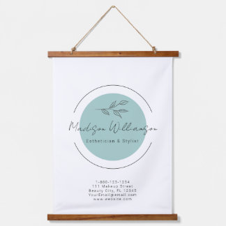 Modern Therapist Stylist Spa Minimalist Botanical  Hanging Tapestry