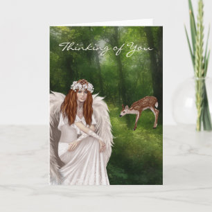 Modern Thinking of You Card Greeting with Beautifu