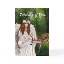 Modern Thinking of You Card with Angel