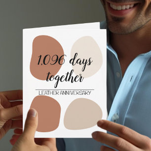 Modern third wedding anniversary card