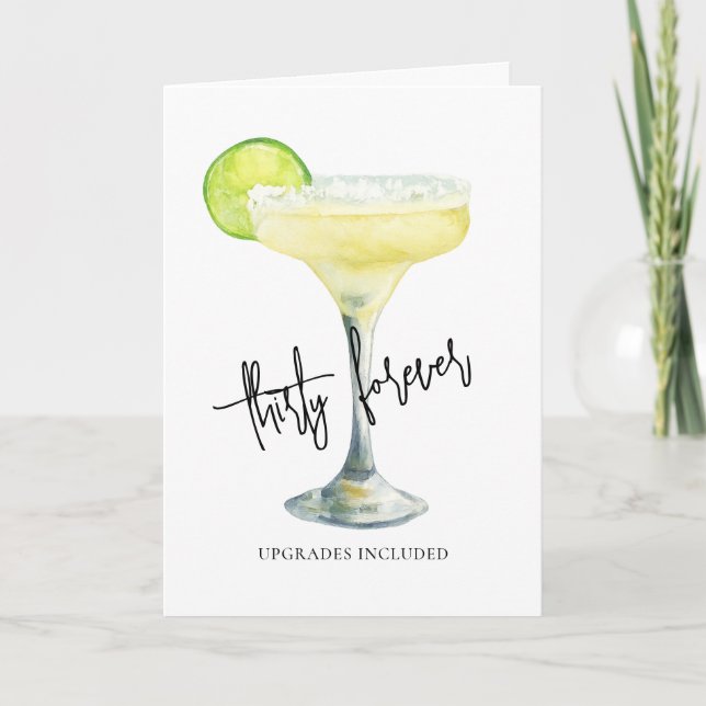 Modern Thirty Forever Funny Birthday Card (Front)