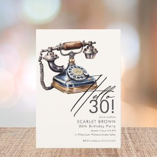 Modern Thirty Vintage 30th birthday   Invitation