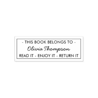 Modern This Book Belongs To Custom Self-inking Stamp