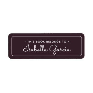 Modern This Book Belongs To Name Return Address Label