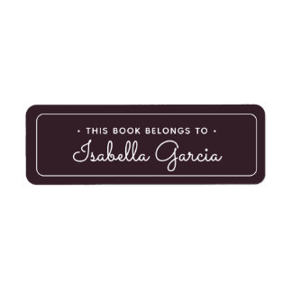 Modern This Book Belongs To Name Return Address Label