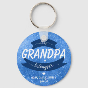 Modern This Grandpa Belongs To Father's Day Blue Key Ring
