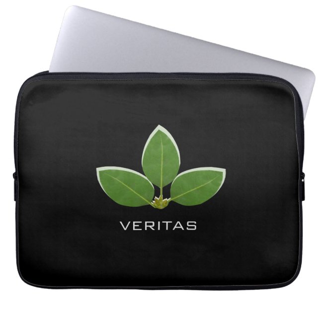 Modern Three Green Leaves Laptop Sleeve (Front)