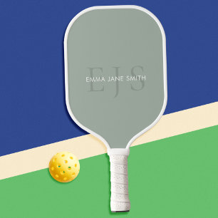 Modern Three Letter Intial Monogram Pickleball Paddle