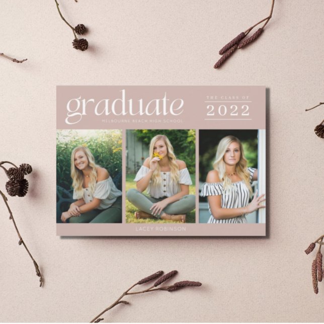 Modern Three Photo High School Graduation (Creator Uploaded)