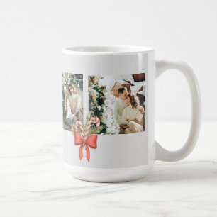 Modern Three-Photo Holiday Family Collage Coffee Mug