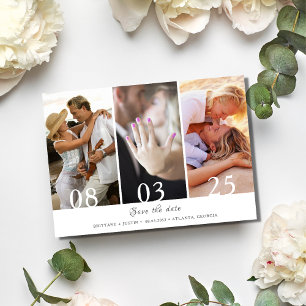 Modern Three Photo Wedding Save the Date
