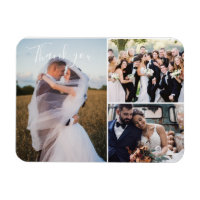 Modern Three Wedding Day Photo Thank You