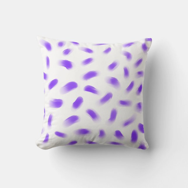 modern throw pillow abstract paint strokes purple (Front)