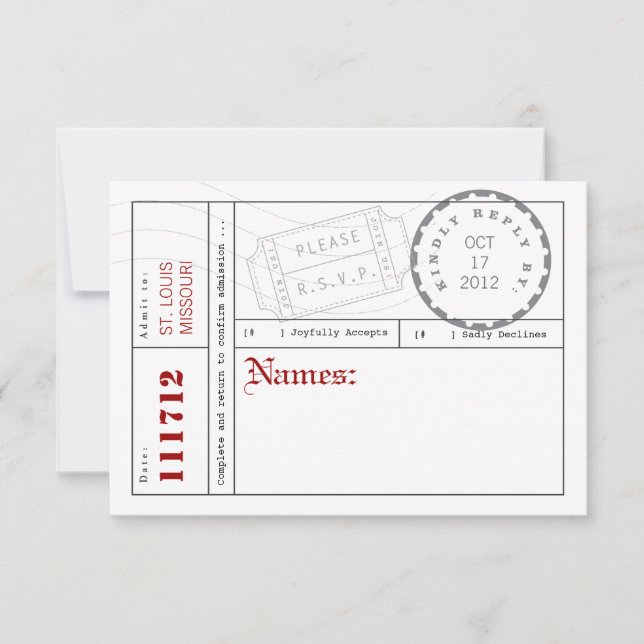 Modern Ticket Tab Response Card (Front)