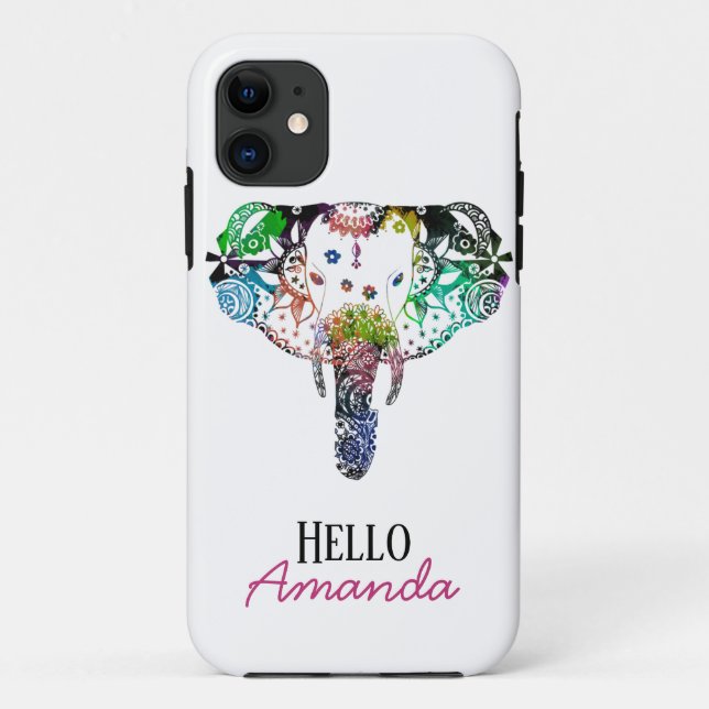 Modern tie-dye line tangle elephant Case-Mate iPhone case (Back)