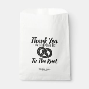 Modern Tie the Knot Pretzels Treat Thanks Wedding Favour Bag