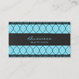 Modern Tiffany Blue Fishnet Lace Beauty Salon Business Card