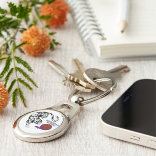 Modern Tiger Graphic Art Key Ring